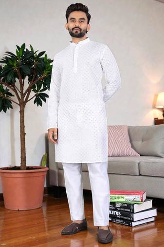 classic ethnic design men’s comfortable cotton kurta