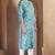 Blue cotton blend floral printed kurta for women