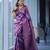 Purple soft silk blend banarasi jacuard work designer party wear saree with unstitched blouse piece
