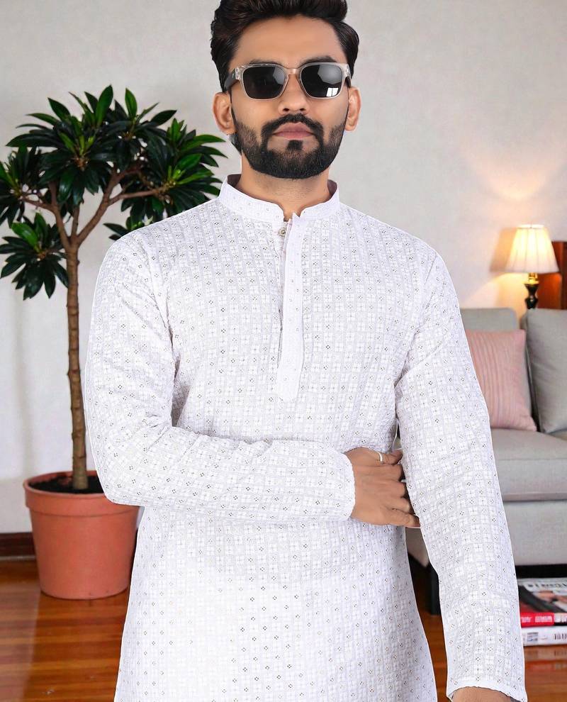 classic ethnic design men’s comfortable cotton kurta