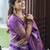 Purple soft silk blend banarasi jacuard work designer party wear saree with unstitched blouse piece