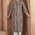 Brown cotton blend floral printed kurta for women