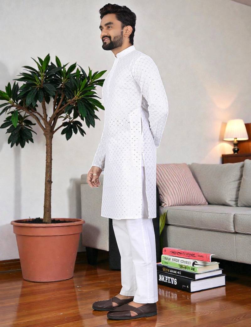 classic ethnic design men’s comfortable cotton kurta