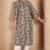 Brown cotton blend floral printed kurta for women