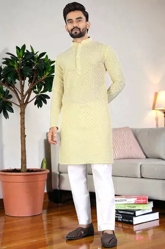 classic ethnic design men’s comfortable cotton kurta
