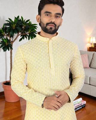 classic ethnic design men   s comfortable cotton kurta 2