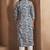 Turquoise cotton blend floral printed kurta for women