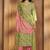 Women’s pista green cotton blend printed straight kurta with printed pant & chanderi printed dupatta