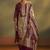 Maroon jacquard art silk kurta set with cotton bottom & silk blend dupatta