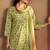Women’s pista green cotton blend printed straight kurta with printed pant & chanderi printed dupatta