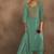 Pista chinnon embroidered kurta set with jacquard dupatta
