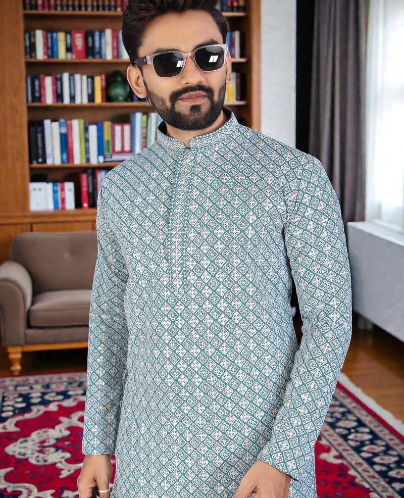 men’s traditional ethnic wear cotton kurta for festive & casual use
