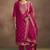 Women's rani jacquard art silk straight kurta set with cotton bottom & silk blend dupatta