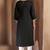 Black cotton blend chikankari embroidered kurta for women