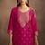 Women's rani jacquard art silk straight kurta set with cotton bottom & silk blend dupatta