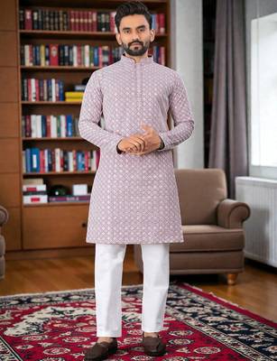 men   s traditional ethnic wear cotton kurta for festive & casual use 1