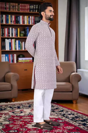 men   s traditional ethnic wear cotton kurta for festive & casual use