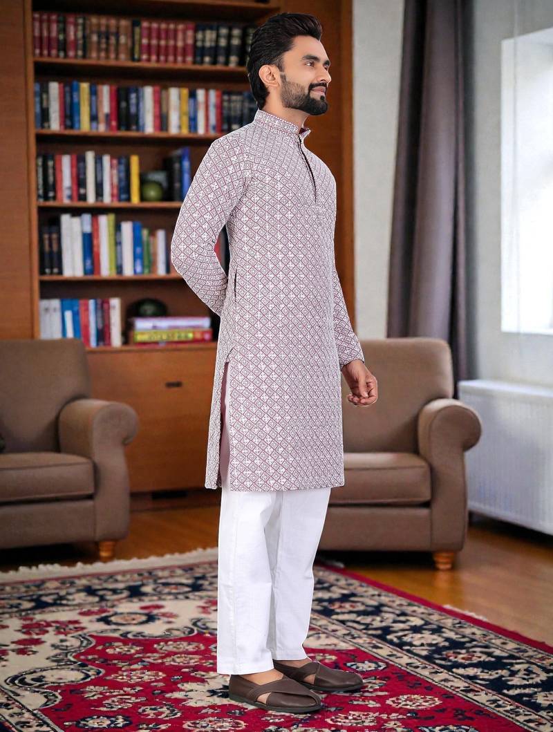 men’s traditional ethnic wear cotton kurta for festive & casual use