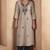 Light brown cotton blend chikankari embroidered kurta for women