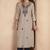 Light brown cotton blend chikankari embroidered kurta for women