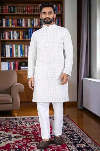 men’s traditional ethnic wear cotton kurta for festive & casual use