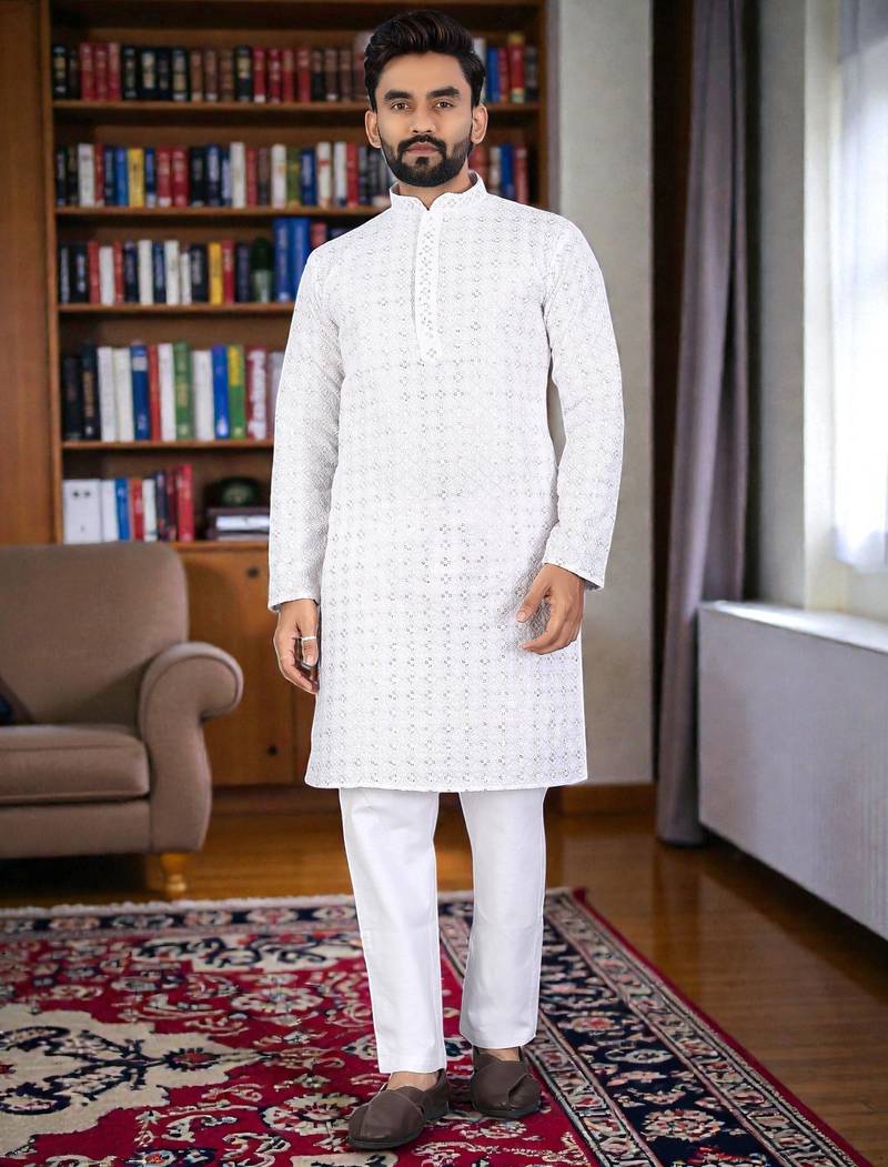 men’s traditional ethnic wear cotton kurta for festive & casual use