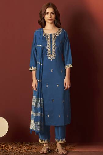 Rama chinnon embroidered kurta set with dupatta