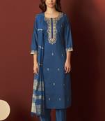 Rama chinnon embroidered kurta set with dupatta