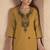 Musterd cotton blend chikankari embroidered kurta for women
