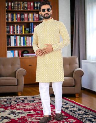 men   s traditional ethnic wear cotton kurta for festive & casual use 1