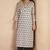 Cream & black pure cotton paisley printed kurta for women