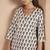 Cream & black pure cotton paisley printed kurta for women