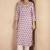 Cream & wine pure cotton paisley printed kurta for women