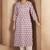 Cream & wine pure cotton paisley printed kurta for women