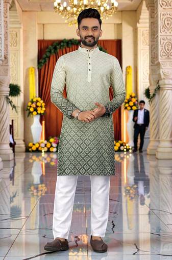men’s traditional ethnic wear cotton kurta for festive & casual use