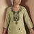 Pista green cotton blend chikankari embroidered kurta for women