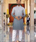 men’s traditional ethnic wear cotton kurta for festive & casual use