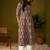 Women brown cotton ethnic motifs a-line kurta