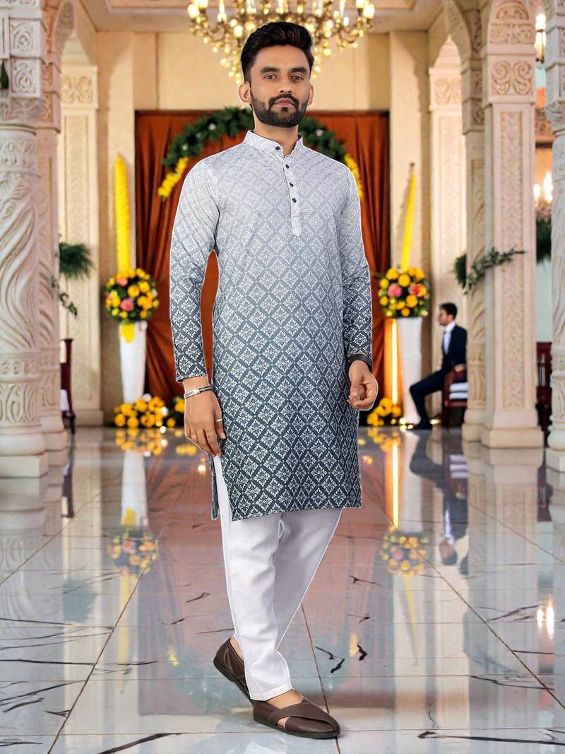 men’s traditional ethnic wear cotton kurta for festive & casual use
