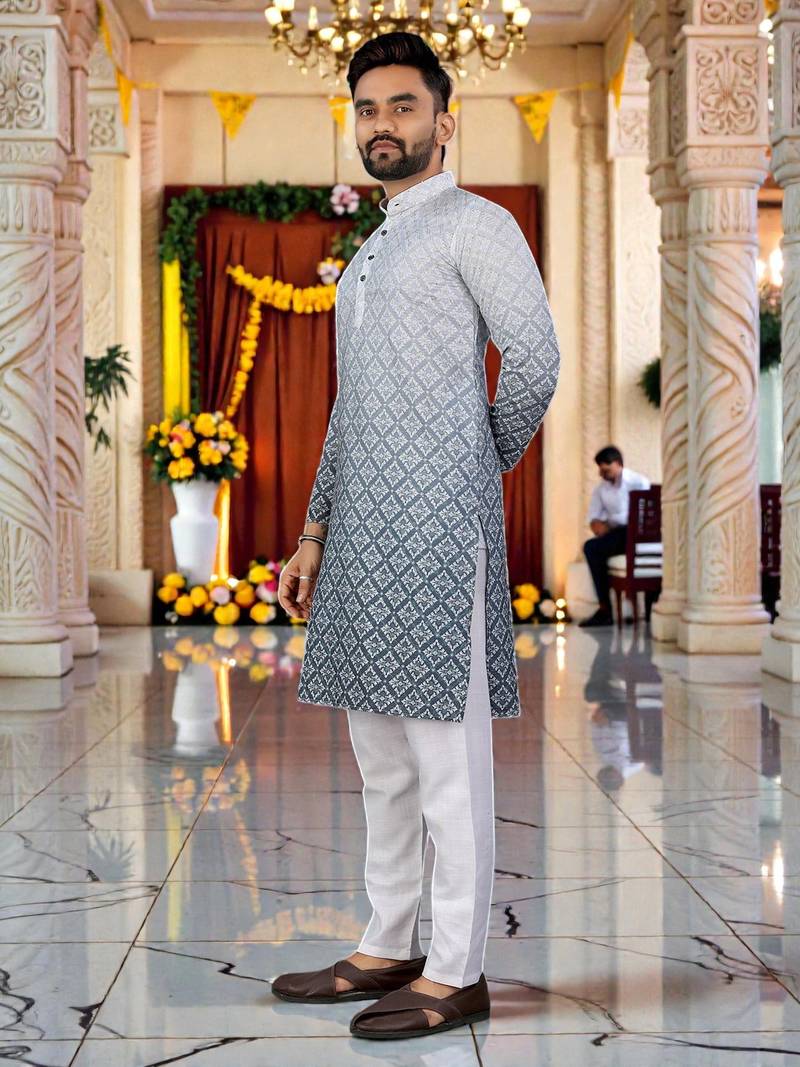 men’s traditional ethnic wear cotton kurta for festive & casual use