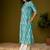 Women sky blue cotton ethnic motifs a-line kurta