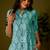 Women sky blue cotton ethnic motifs a-line kurta