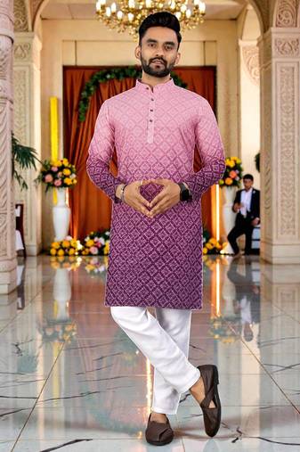 men’s traditional ethnic wear cotton kurta for festive & casual use