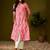Women pink cotton ethnic motifs a-line kurta