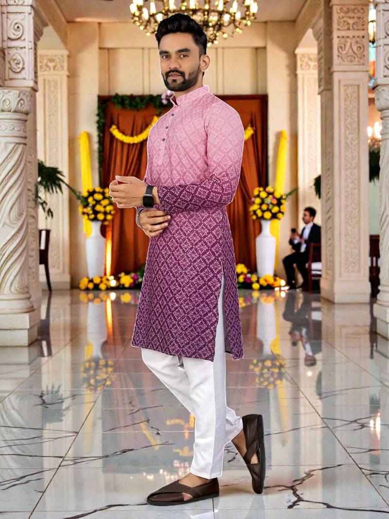men’s traditional ethnic wear cotton kurta for festive & casual use
