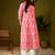 Women pink cotton ethnic motifs a-line kurta