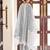 Grey ethnic motifs floral jacquard straight thread work kurta set