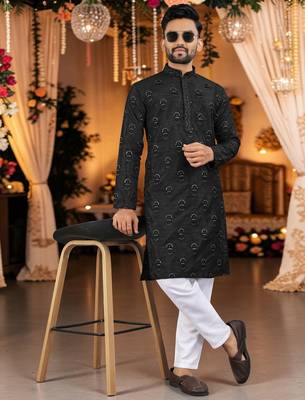 men   s traditional ethnic wear cotton kurta for festive & casual use 1