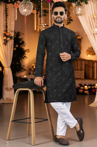 men’s traditional ethnic wear cotton kurta for festive & casual use