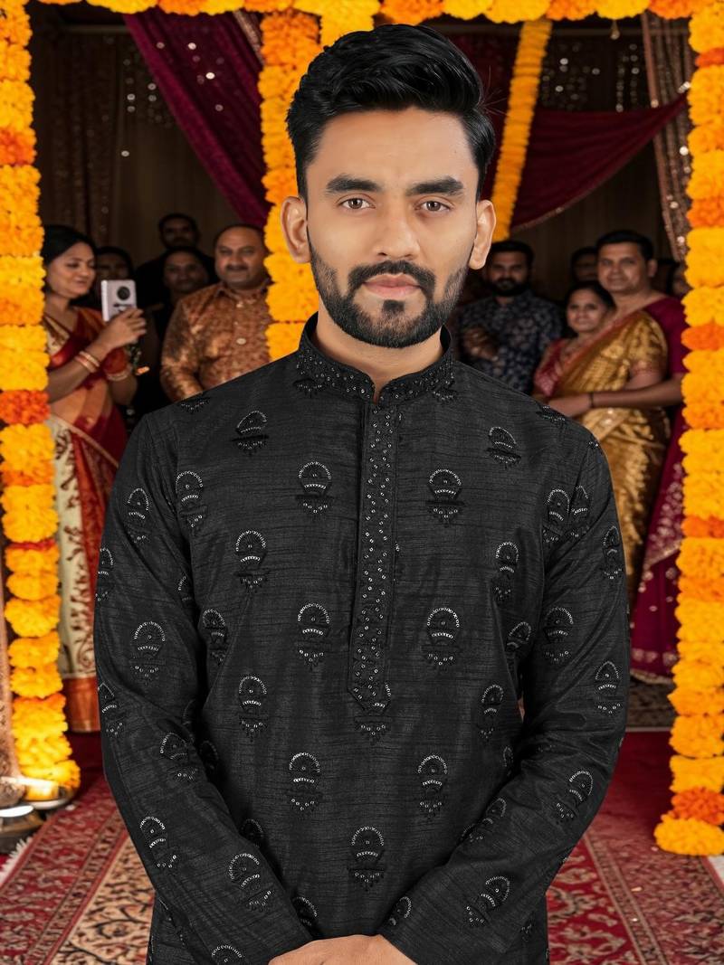 men’s traditional ethnic wear cotton kurta for festive & casual use